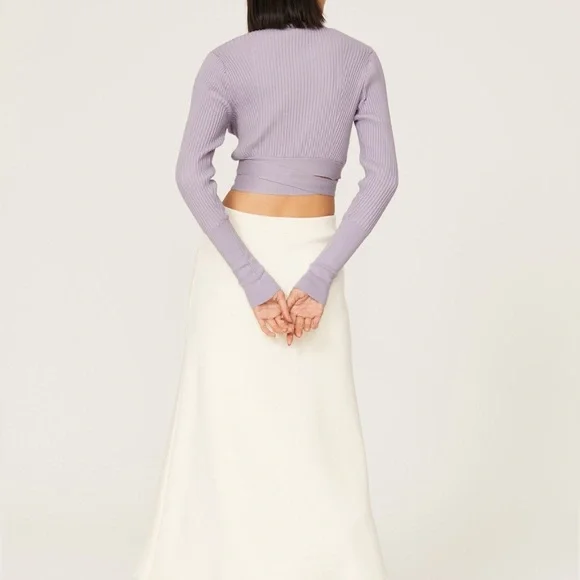 Toccin purple knit wrap sweater. Cropped. Size XS - Picture 5 of 15